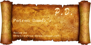 Petres Damáz névjegykártya